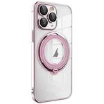 For iPhone 11 Pro Electroplating MagSafe 360 Degree Rotation Holder Shockproof Phone Case(Pink)