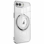 For iPhone 8 Plus / 7 Plus Electroplating MagSafe 360 Degree Rotation Holder Shockproof Phone Case(Silver)