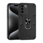 For vivo V27e Shockproof Metal Ring Holder Phone Case(Black)