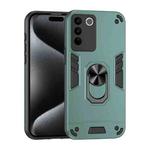 For vivo V27e Shockproof Metal Ring Holder Phone Case(Green)