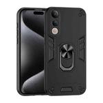 For vivo V50 Lite 5G Shockproof Metal Ring Holder Phone Case(Black)