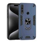 For Huawei Y9 Prime 2019 Shockproof Metal Ring Holder Phone Case(Blue)