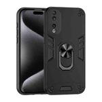 For Honor 90 Shockproof Metal Ring Holder Phone Case(Black)