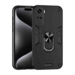 For Honor 90 Lite Shockproof Metal Ring Holder Phone Case(Black)