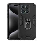 For Honor X6a Shockproof Metal Ring Holder Phone Case(Black)