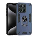 For Honor X6a Shockproof Metal Ring Holder Phone Case(Blue)