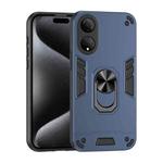 For Honor X7 Shockproof Metal Ring Holder Phone Case(Blue)