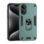 For Honor X7 Shockproof Metal Ring Holder Phone Case(Green)