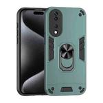 For Honor X7b Shockproof Metal Ring Holder Phone Case(Green)