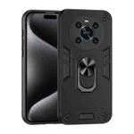 For Honor X9 Shockproof Metal Ring Holder Phone Case(Black)