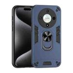 For Honor X9b Shockproof Metal Ring Holder Phone Case(Blue)
