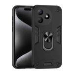 For Honor X50i+ Shockproof Metal Ring Holder Phone Case(Black)