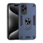 For Honor 200 Lite Global Shockproof Metal Ring Holder Phone Case(Blue)