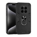 For Honor Magic7 Shockproof Metal Ring Holder Phone Case(Black)