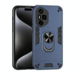 For Honor 300 Pro Shockproof Metal Ring Holder Phone Case(Blue)