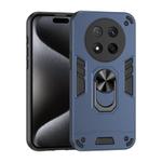 For Honor X9c Shockproof Metal Ring Holder Phone Case(Blue)