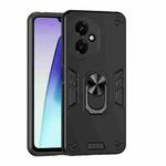 For Honor 400 Global 156.5mm Shockproof Metal Ring Holder Phone Case(Black)