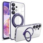 For Samsung Galaxy A23 4G / A23 5G Electroplating MagSafe 360 Degree Rotation Holder Shockproof Phone Case(Dark Purple)