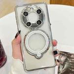 For Huawei Mate 40 Electroplating MagSafe 360 Degree Rotation Holder Shockproof Phone Case(Silver)