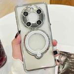 For Huawei Mate 40 Pro Electroplating MagSafe 360 Degree Rotation Holder Shockproof Phone Case(Silver)