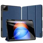 For Xiaomi Pad 6S Pro 12.4 DUX DUCIS Domo Series Cloth Texture Magnetic Leather Tablet Case(Blue)