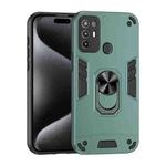 For ZTE Blade A52 Shockproof Metal Ring Holder Phone Case(Green)