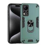 For Infinix Hot 11s NFC Shockproof Metal Ring Holder Phone Case(Green)