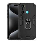 For Infinix Hot 20i Shockproof Metal Ring Holder Phone Case(Black)