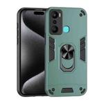 For Infinix Hot 20i Shockproof Metal Ring Holder Phone Case(Green)