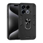 For Infinix Note 40 Shockproof Metal Ring Holder Phone Case(Black)