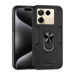 For Infinix Note 40 Pro 4G Shockproof Metal Ring Holder Phone Case(Black)