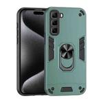 For Infinix Hot 50 4G Shockproof Metal Ring Holder Phone Case(Green)