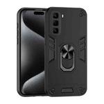 For Infinix Hot 50 Pro+ 4G Shockproof Metal Ring Holder Phone Case(Black)