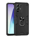 For Infinix Note 50x Shockproof Metal Ring Holder Phone Case(Black)