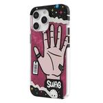 For iPhone 15 Pro Max TGVIS Stylish Series Graffiti Pattern Phone Case(Red)