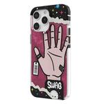 For iPhone 15 Pro TGVIS Stylish Series Graffiti Pattern Phone Case(Red)