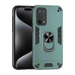 For OPPO A74 5G Shockproof Metal Ring Holder Phone Case(Green)