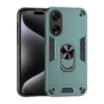 For OPPO A98 Shockproof Metal Ring Holder Phone Case(Green)