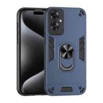 For OPPO Reno11 F Shockproof Metal Ring Holder Phone Case(Blue)