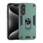 For OPPO A60 Shockproof Metal Ring Holder Phone Case(Green)