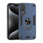 For OPPO K12x Shockproof Metal Ring Holder Phone Case(Blue)