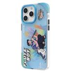 For iPhone 15 Pro Max TGVIS Joyful Series Performance Pattern Phone Case(Blue)