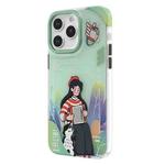 For iPhone 15 Pro TGVIS Joyful Series Performance Pattern Phone Case(Green)