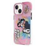 For iPhone 15 TGVIS Joyful Series Performance Pattern Phone Case(Pink)