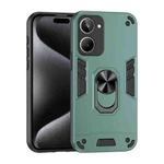 For Realme 10 4G Shockproof Metal Ring Holder Phone Case(Green)