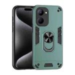 For Realme C33 Shockproof Metal Ring Holder Phone Case(Green)