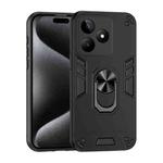 For Realme C53 Shockproof Metal Ring Holder Phone Case(Black)