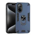 For Realme C67 4G Shockproof Metal Ring Holder Phone Case(Blue)