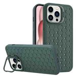 For iPhone 14 Pro Max Honeycomb Radiating Lens Holder TPU Phone Case(Green)