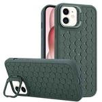 For iPhone 12 Honeycomb Radiating Lens Holder TPU Phone Case(Green)